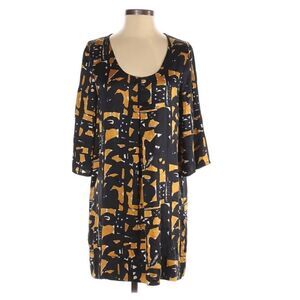 💚 Madewell Black and Gold Silk Tunic